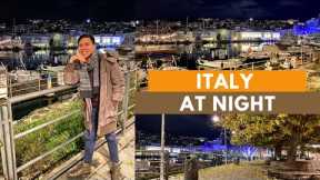 ITALY AT NIGHT VLOG | CHILL TOUR AROUND SEASIDE OF GENOA