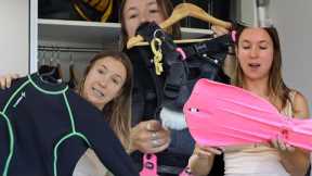 15 years worth of scuba dive gear | dive instructor closet tour