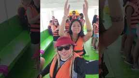 inside the boat going to island hopping