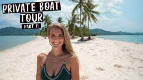 PRIVATE BOAT TOUR | Island hopping around Koh Yao Noi, THAILAND (part 2) | Trying TIGER PRAWNS