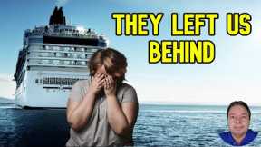 PASSENGERS WATCH SHIP LEAVE  THEM BEHIND FROM PARKING LOT   CRUISE NEWS