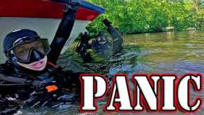 I Almost DROWNED While Scuba Diving! Dark Water TREASURE Hunting!